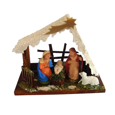 TRADITIONAL NATIVITY SCENE ST1 MEDIUM SNOWED