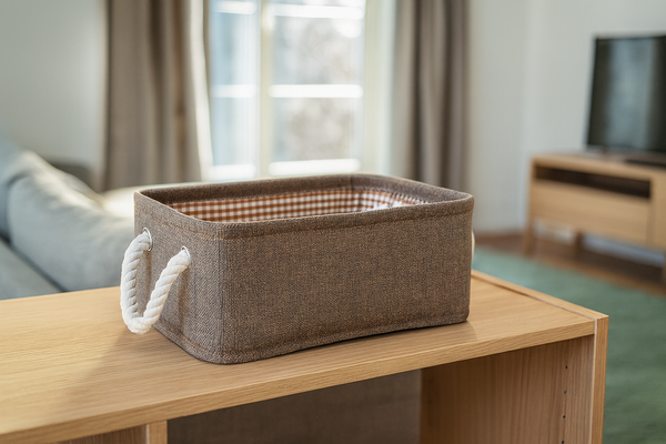 RECTANGULAR BASKET BROWN SIZE M