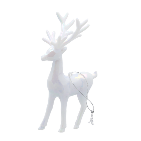 CHRISTMAS TREE DECORATION ELK OPALESCENT 9 x 15 CM