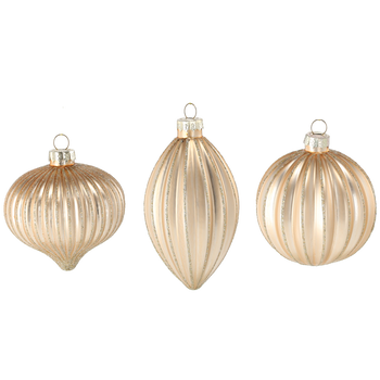 GLASS ORNAMENT - GOLD MIXED PATTERNS