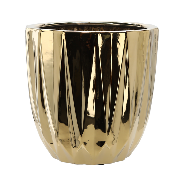 CERAMIC COVER FOR A POT 40 x 40 x 39,5 CM GOLD