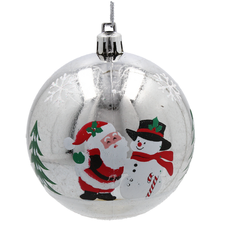 SET OF 24 CHRISTMAS BAUBLES RED, SILVER, GOLD