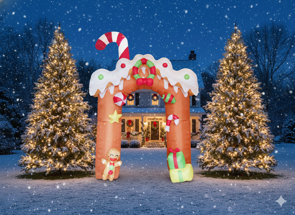 INFLATABLE ARCH GINGERBREAD LED 300 CM