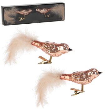 SET. 2 BUC. DECORAȚIUNI DE CRĂCIUN DIN STICLĂ - PISICI PE CLIP *4662