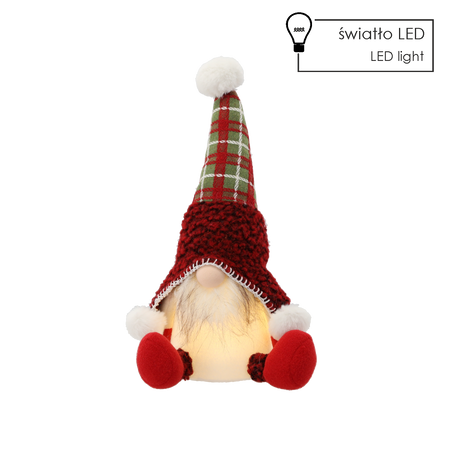 BUNDUKUL CRĂCIUNULUI. ȘEDINȚĂ ROȘIE 22 X 17 X 34 CM LED *1612