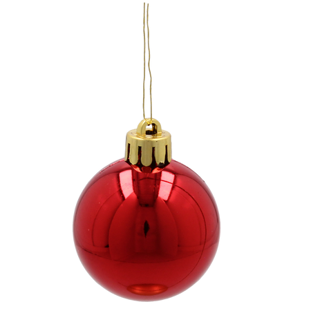 SET OF 24 BAUBLES 4 CM IN TUBE RED/GREEN/WHITE