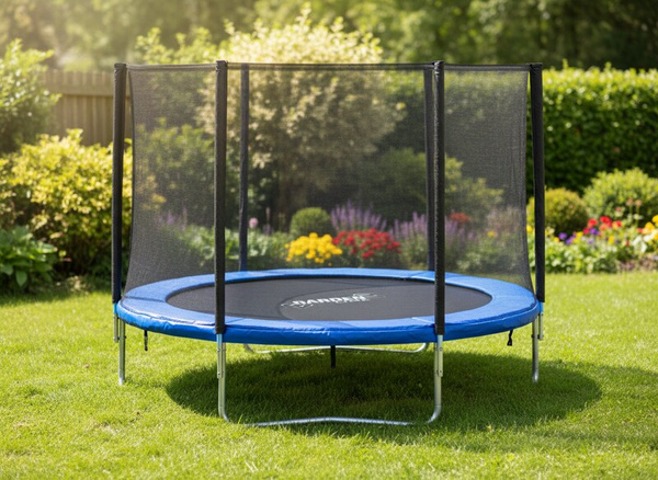 TRAMPOLINA 8FT 252 CM Z DRABINKĄ I SIATKĄ ZABEZPIECZAJĄCĄ 