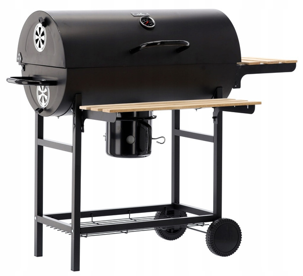 BARREL CHARCOAL GRILL WITH LID AND WHEELS 101 x 70,5 x 94,5 CM