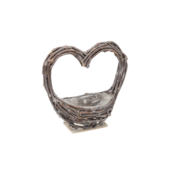 STANDING WICKER HEART COVER 33 X 16 X 35 CM