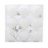 SET OF 9 BAUBLES 6 CM WHITE