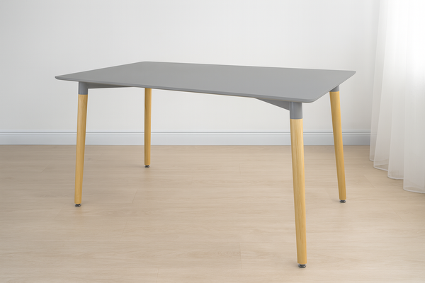 STÓŁ PROSTOKĄTNY 120 x 80 x 74 cm - SZARY *7851