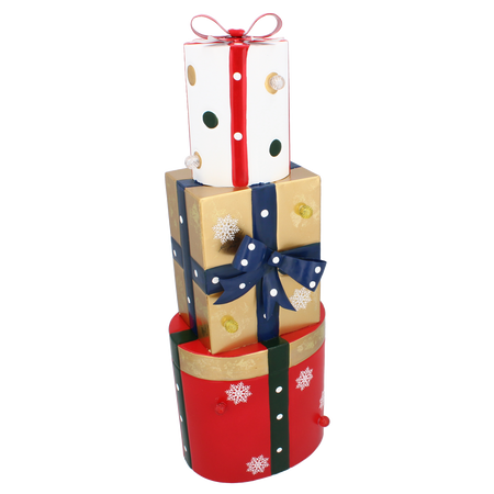 ORNAMENT BOŽONÁRIC - CADOURI METALICE MIX DE FORME LED 18 x 13 x 50 CM *5234