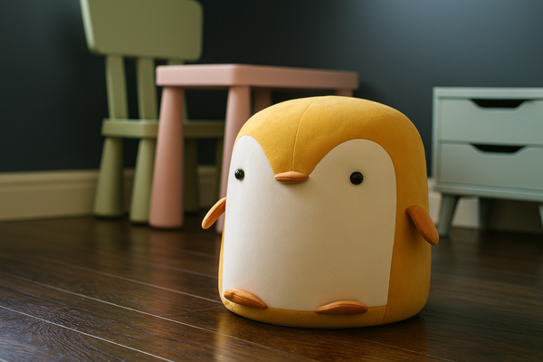 POUFF PENGUIN YELLOW 28 x 34 CM