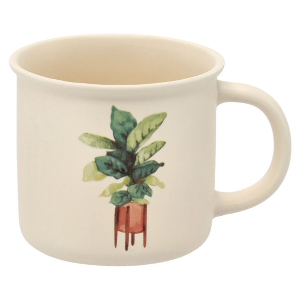 KUBEK PORCELANOWY 355 ML ROŚLINA W DONICZCE MIX WZORÓW opak=12szt *7987