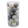 SET OF 30 ORNAMENTS 6 CM  IN TUBE CHAMPAGNE/GRAY/WHITE