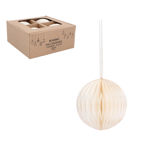 KPL. 4 BALEK NA STROMEK Z PAPÍRU FI 8 CM BÍLÉ balení=6ks *2006