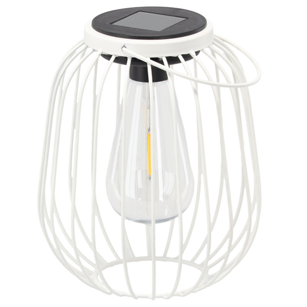 SLNEČNÁ LAMPA METALOVÁ BIELA 19 CM *8846