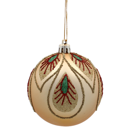 SET OF 6 CHRISTMAS BAUBLES GOLD 8 CM