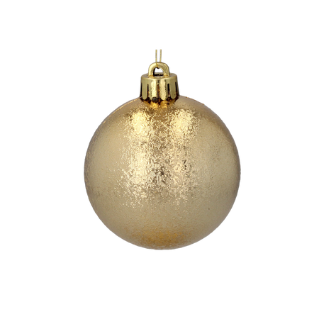 SET OF 6 BAUBLES 6 CM RED/GOLD/SILVER