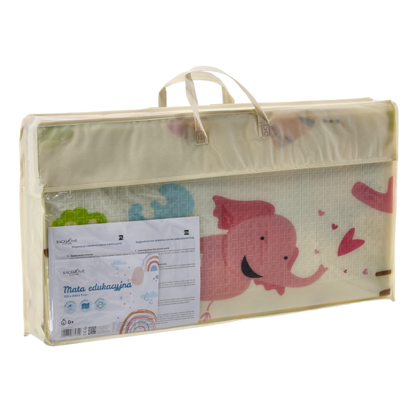 DWUSTRONNA MATA EDUKACYJNA 150x200x1 CM SKŁADANA ZWIERZĘTA-CYFRY + TORBA *4329