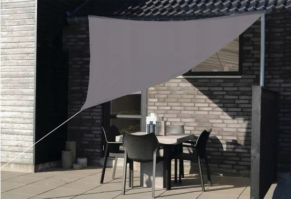 TROJKUHOLNÍ SLNEČNÝ PLÁT ŠEDÝ 3,6 X 3,6 X 3,6M *0464