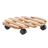 PODSTAWKA POD DONICZKĘ DREWNIANA OKRĄGŁA NA KÓŁKACH FI 30 CM *4557