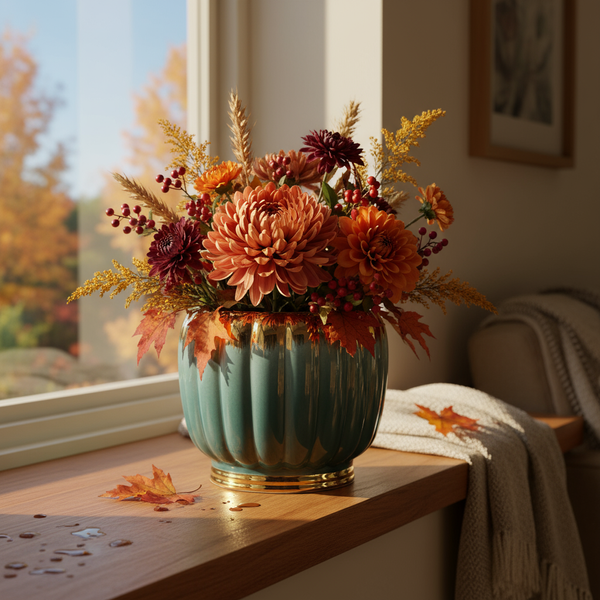 KERAMICKÁ OCHRANNÁ DÔSZTOJNA NA KYSVNÍK 41 x 41 x 34,5 CM ZLATÁ-ZELENÁ *3628