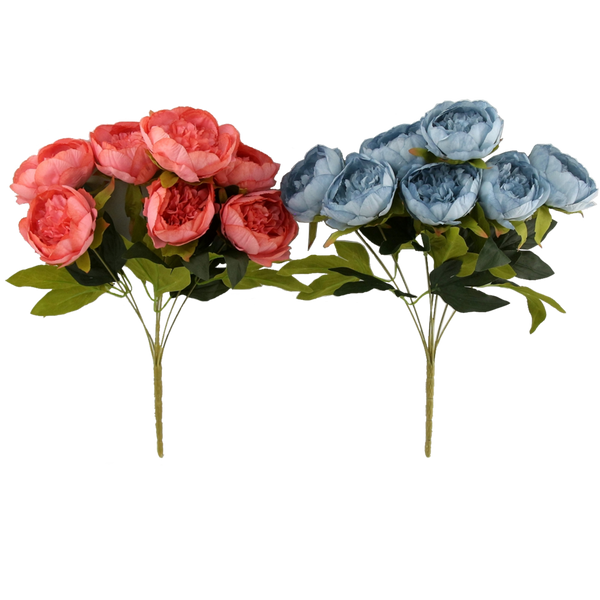 ARTIFICIAL FLOWER - 7 PEONIES 43 CM MIX COLORS