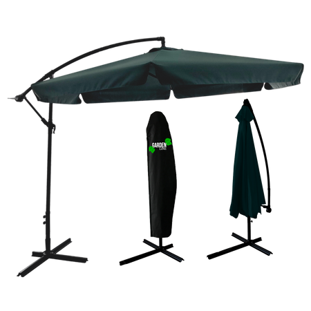 PARASOL DE GRĂDINĂ 3 M VERDE "BANANA" CU HUSĂ *2859