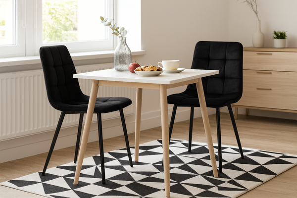 KRZESŁO NOWOCZESNE WELUROWE CZARNE *2951