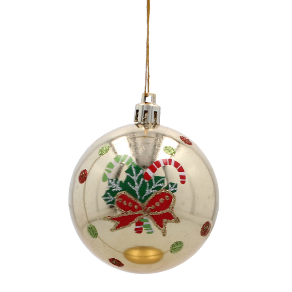 SET 6 BILE DE CRĂCIUN AURII 7 CM MIX DE MODE *5799