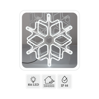 SNOWFLAKE 30 CM NEON LED COLD WHITE + COLD WHITE FLASH IP44