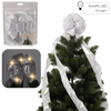 TREE TOPPER BOW WITH LED SILVER 1,83 M