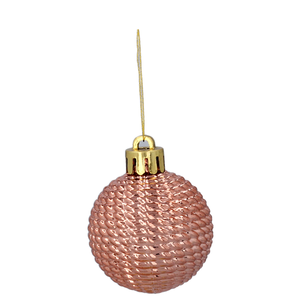 SET OF 31 BAUBLES 3-4.5 CM OLIVE/COPPER/GRAPHITE MIX DESIGNS