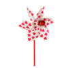 PINWHEEL WITH HEARTS 9 x 27,5 CM WHITE/RED