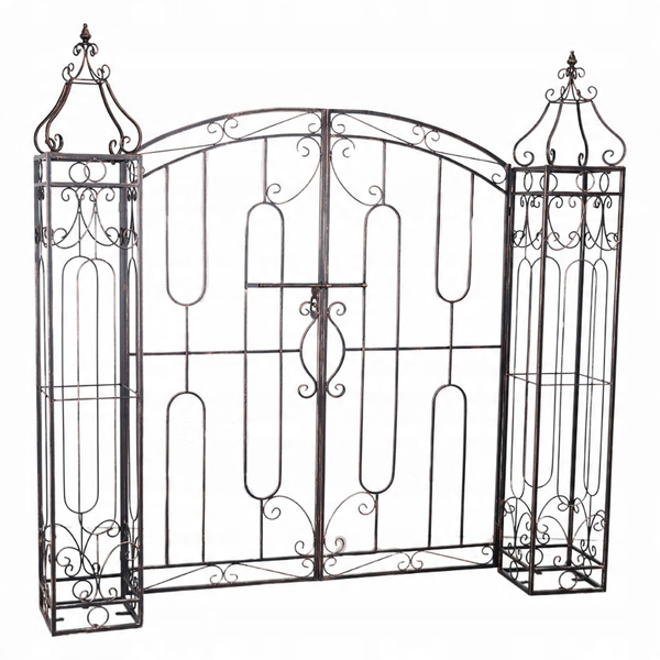 BRAMKA OGRODOWA 170 x 26 x 163 CM ANTYCZNY BRĄZ *1432