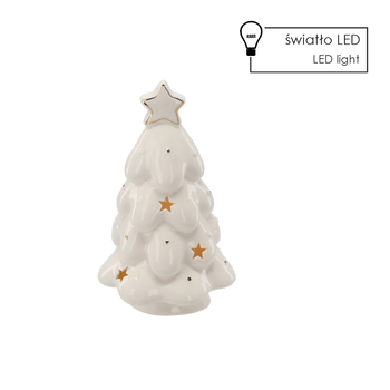 FIGURKA BOŻONAR. - CHOINKA CERAMICZNA 12 X 11,9 X 20,9 CM LED opak=2szt *1209
