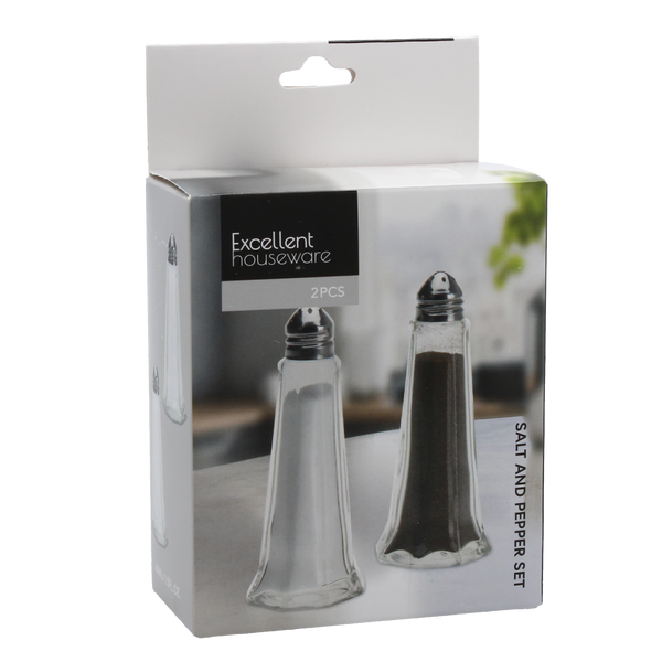 GLASS SET SALT/PEPPER