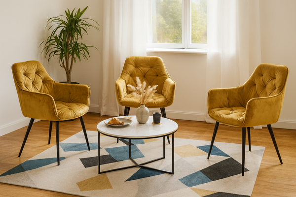 KRZESŁO WELUROWE ŻÓŁTE *2968