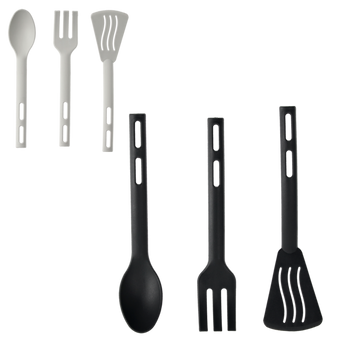 Set de 3 buc. ustensile de bucătărie furculiță + lingură + spatulă *0032