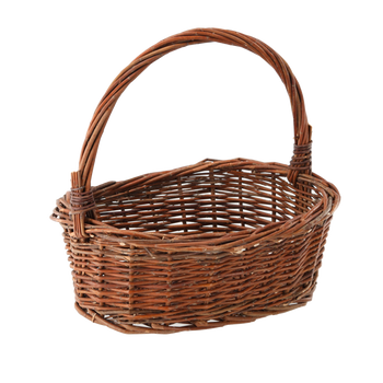 VIDIECKY KOŠ 35 x 27 x 12/31 CM S RÚČKOU - HNEDÝ *8529