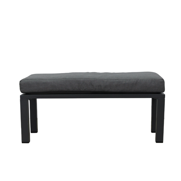 ALUMINUM FURNITURE SET (CORNER SOFA + POUF + TABLE WITH ADJUSTABLE HEIGHT) GREY + GREY CUSHIONS