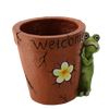 GARDEN FLOWER POT – WITH FROG AND FLOWER "WELCOME" 37 X 30 X 31 CM