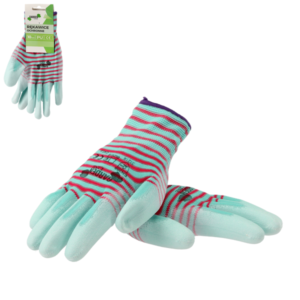 GARDEN GLOVES „9”,”zebra” pattern ,  polyester with polyurethane