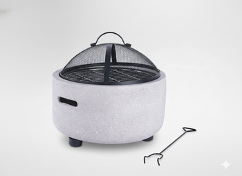 PALENISKO OGRODOWE Z POKRYWĄ I POGRZEBACZEM 43 x 43 x 38.5 CM