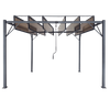 ZÁHRADNÍ PERGOLA S POHYBLIVÝMI LAMELAMI Z POLYKARBONÁTU 3 x 3 M HNĚDÁ *4016
