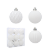 SET OF 9 BAUBLES 6 CM WHITE