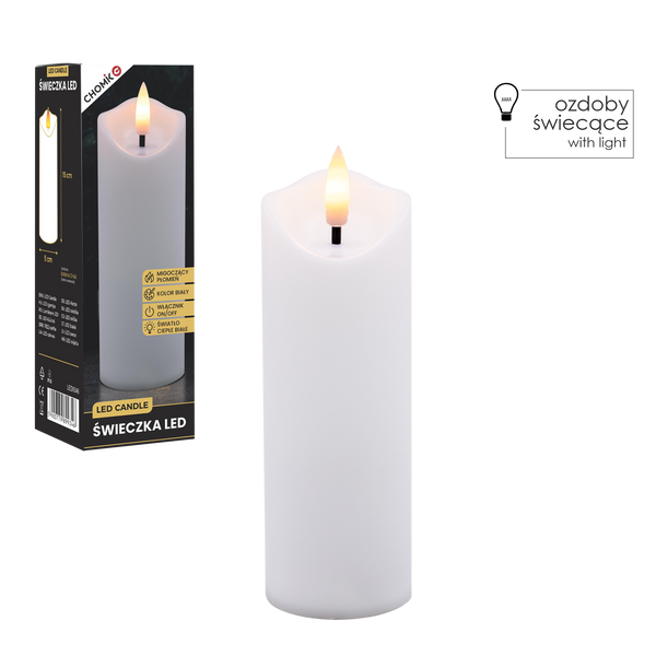 CANDLE LED ALBĂ 5 X 15 CM *9346