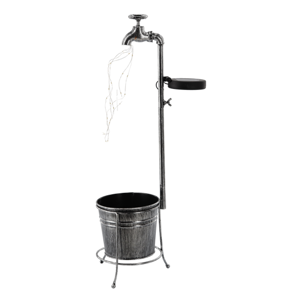 SOLAR FAUCET LIGHT WITH FLOWER POT LED 17,5 x 60 CM