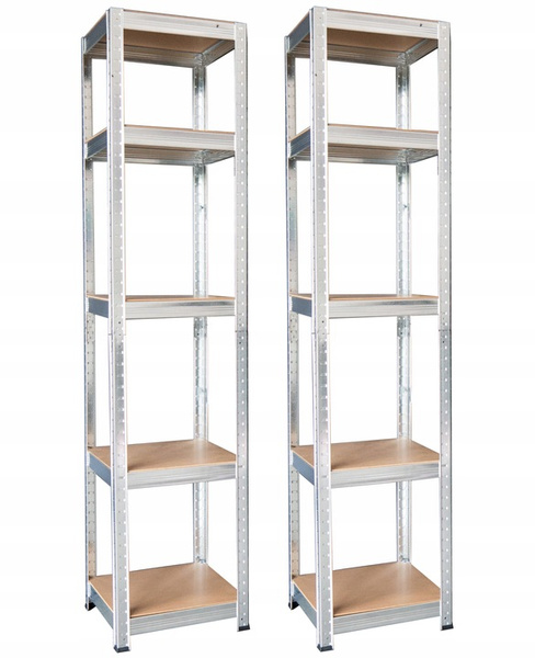 ZESTAW DWÓCH REGAŁÓW 5-POZIOMOWYCH 180 x 40 x 40 CM UDŹWIG PÓŁKI:175 KG*9405